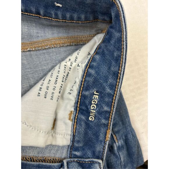 American Eagle jeggings size 8 long distressed - Picture 7 of 11